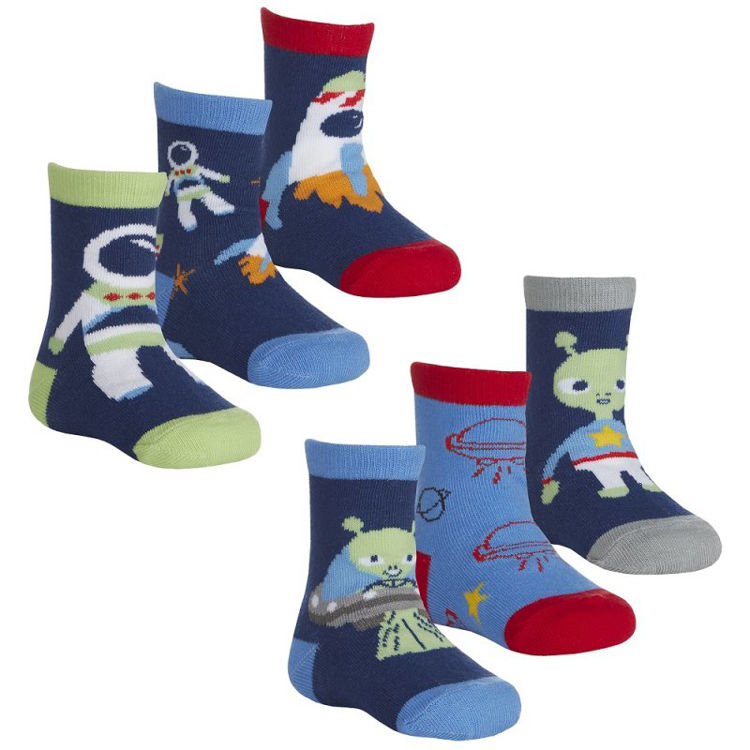 Picture of 44B955: THICK BABY BOYS 3 PACK COTTON RICH DESIGN ANKLE SOCK